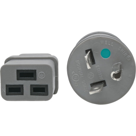 Eaton Tripp Lite Series Hospital-Grade Power Cord, NEMA 5-20P to C19 - Heavy-Duty, Green Dot, 20A, 125V, 12 AWG, 6 ft. (1.83 m), Gray