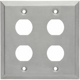 Eaton Tripp Lite Series 4 Port Double Gang Faceplate, Stainless Steel, Industrial Grade, IP44, TAA