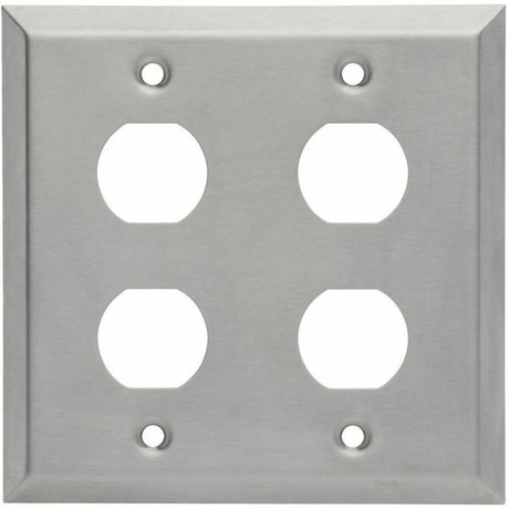 Eaton Tripp Lite Series 4 Port Double Gang Faceplate, Stainless Steel, Industrial Grade, IP44, TAA