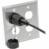 Eaton Tripp Lite Series 4 Port Double Gang Faceplate, Stainless Steel, Industrial Grade, IP44, TAA