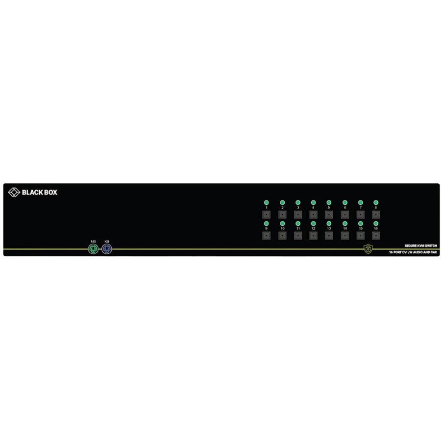 Black Box Secure NIAP 3.0 KVM Switch - Single-Head, DVI-I, PS/2, CAC, 16-Port
