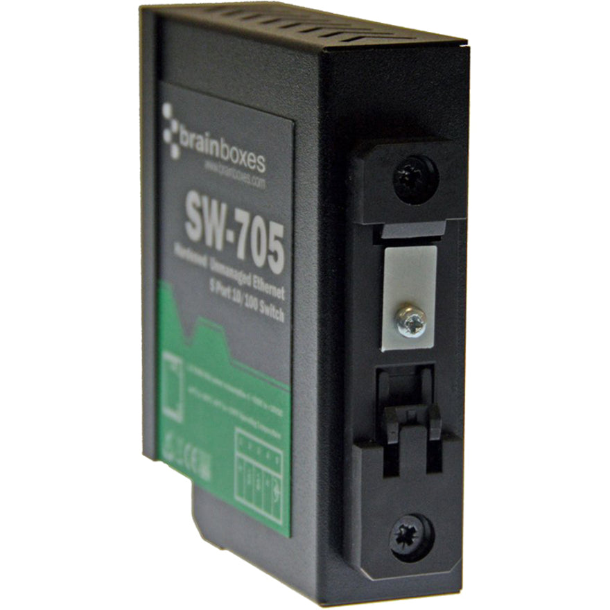 Brainboxes Industrial Hardened Ethernet 5 Port Switch DIN Rail Mountable