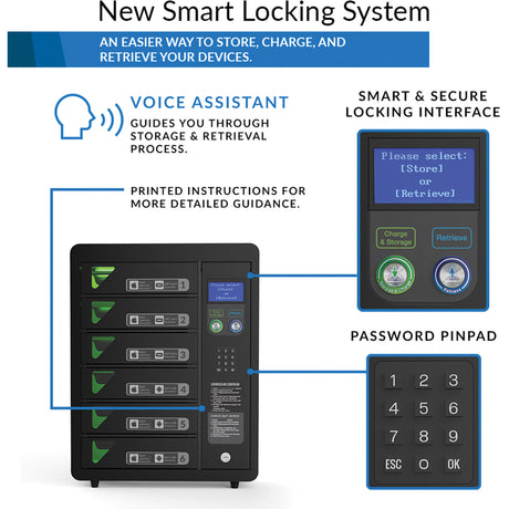 ChargeTech 6 Bay Pin Code Charging Locker