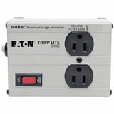 Eaton Tripp Lite Series Isobar 2-Outlet Surge Protector, 6 ft. Cord with Right-Angle Plug, 1410 Joules, Metal Housing