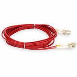 AddOn 3m LC (Male) to LC (Male) Red OM4 Duplex Fiber TAA Compliant OFNR (Riser-Rated) Patch Cable