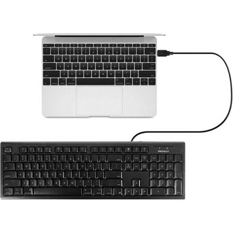 Macally Black 104 Key Full Size USB Keyboard for Mac