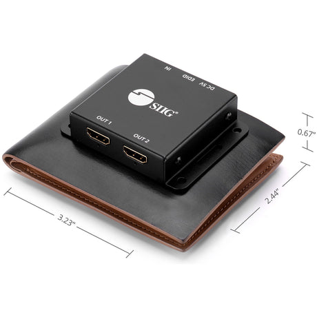 SIIG 2-Port HDMI 2.0 HDR Mini Splitter Amplifier with EDID Management