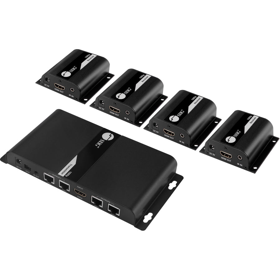 SIIG 4 Port HDMI Splitter over Cat6 Extender with IR - 40m
