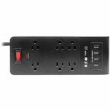 Eaton Tripp Lite Series 6-Outlet Surge Protector with 4 USB Ports (4.2A Shared) - 6 ft. (1.83 m) Cord, 900 Joules, Black
