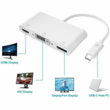 Monoprice USB-C to 4K DisplayPort HDMI and Single-Link DVI-D Passive Adapter