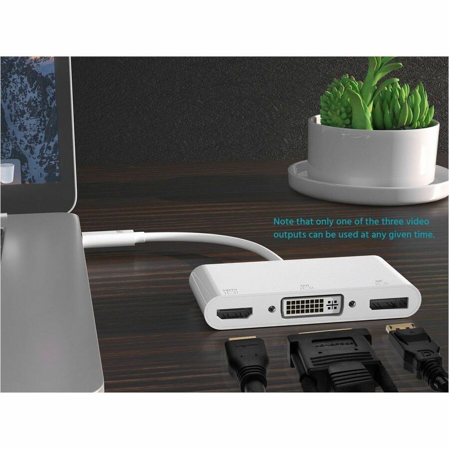 Monoprice USB-C to 4K DisplayPort HDMI and Single-Link DVI-D Passive Adapter