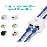 Monoprice Mounting Box for Keystone Module, Connector - White - TAA Compliant