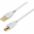 Monoprice USB-A to USB-B 2.0 Cable - 28/24AWG Gold Plated White 3ft