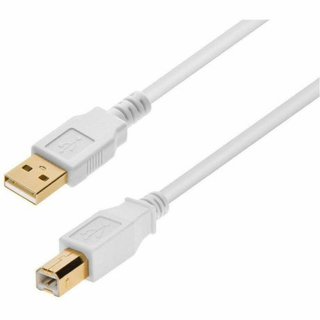 Monoprice USB-A to USB-B 2.0 Cable - 28/24AWG Gold Plated White 3ft