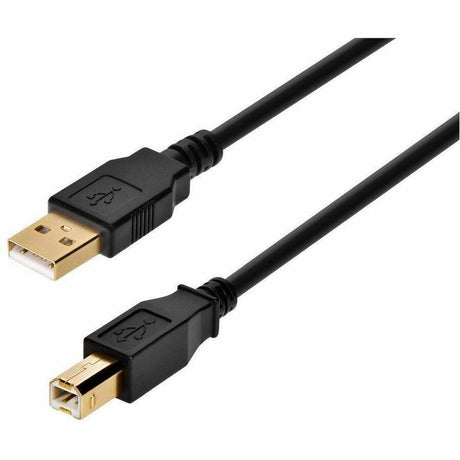Monoprice USB-A to USB-B 2.0 Cable - 28/24AWG Gold Plated Black 15ft