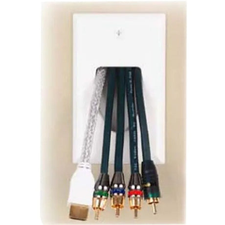 Monoprice Datacomm 1-Gang Recessed Low Voltage Cable Wall Plate, White