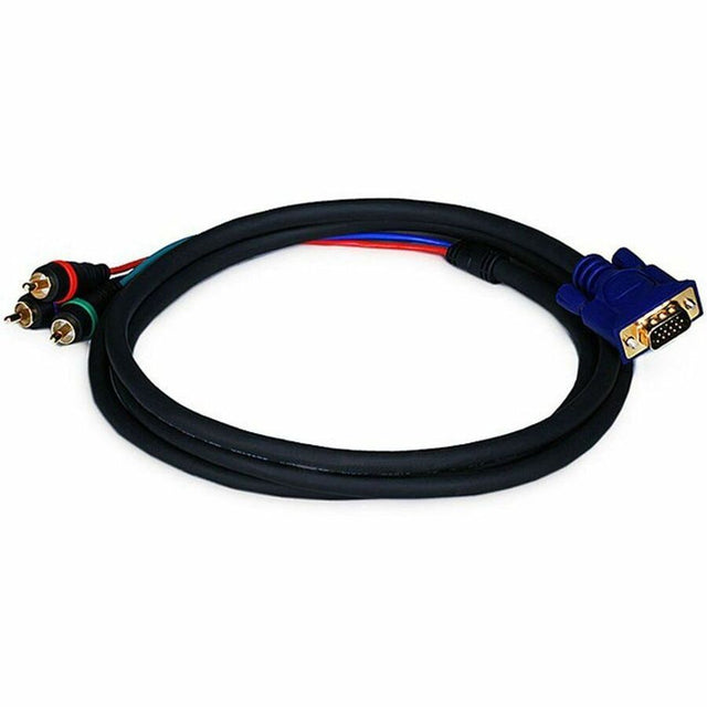 Monoprice 6ft VGA to 3 RCA Component Video Cable (HD15 - 3-RCA)