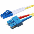 Monoprice Single-Mode Fiber Optic Cable - LC-SC UL 2mm 9/125 OFNR Duplex Yellow 3m