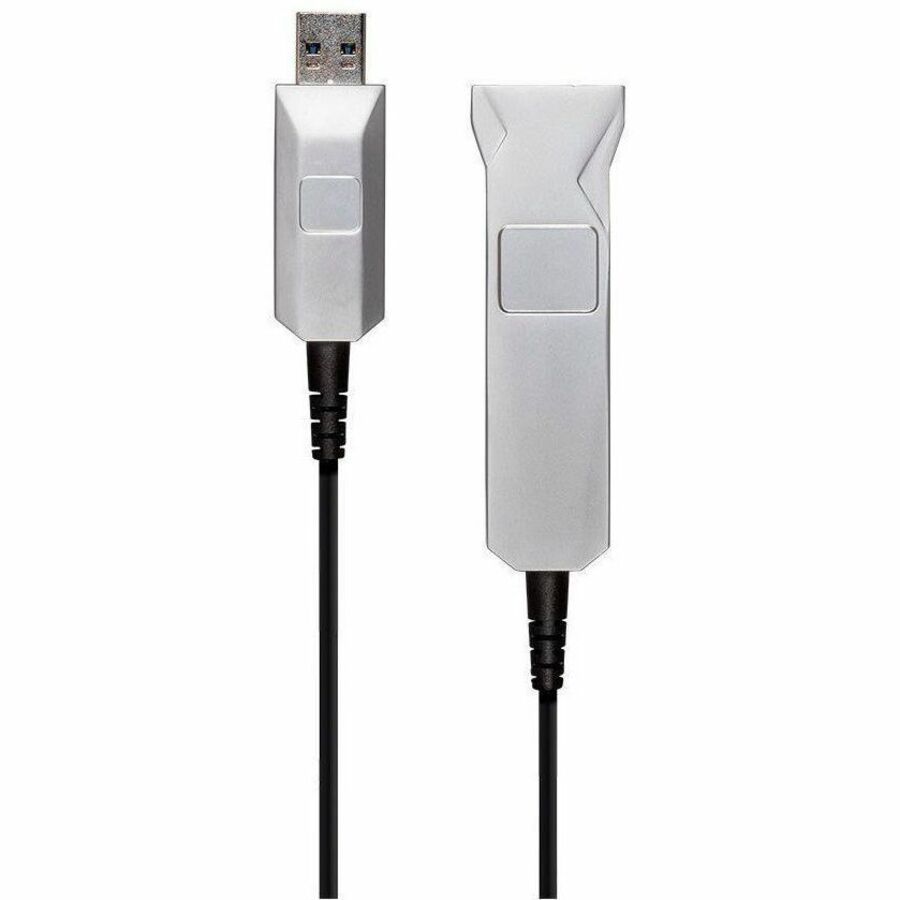 Monoprice SlimRun USB-A to USB-A Female 3.0 Extension Cable - Fiber Optic, Black, 32.8ft