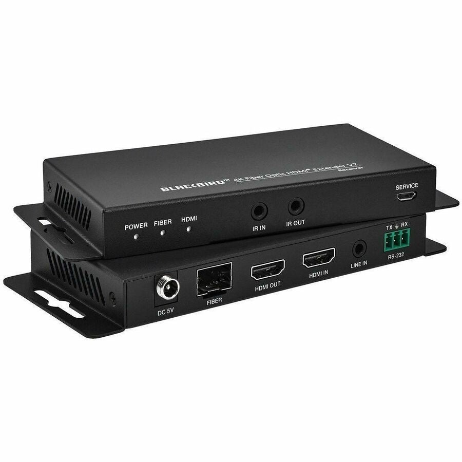 Monoprice Blackbird 4K60 Video Extender with HDMI over Fiber Optic Cable up to 33,000 feet (10,000m), Supports IR and RS-232