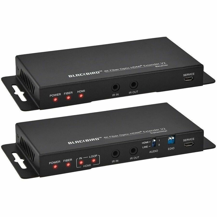Monoprice Blackbird 4K60 Video Extender with HDMI over Fiber Optic Cable up to 33,000 feet (10,000m), Supports IR and RS-232