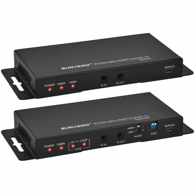 Monoprice Blackbird 4K60 Video Extender with HDMI over Fiber Optic Cable up to 33,000 feet (10,000m), Supports IR and RS-232