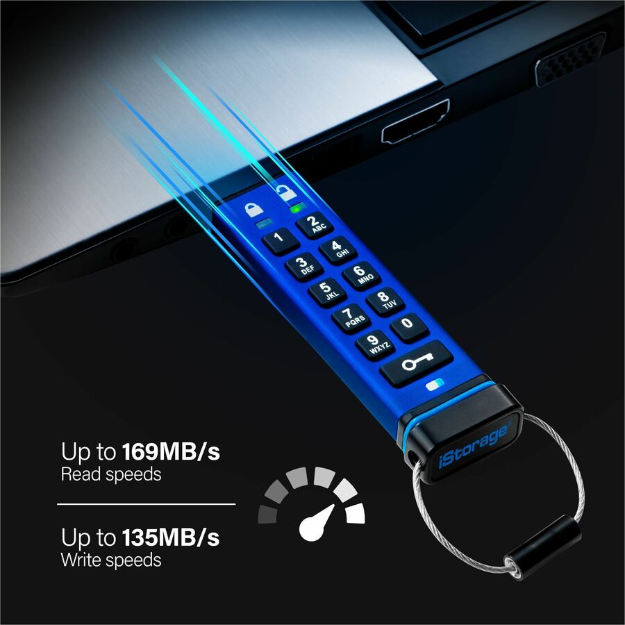 iStorage datAshur PRO 4 GB | Secure Flash Drive | FIPS 140-2 Level 3 Certified| NLNCSA DEP-V Certified | NATO Restricted Certified | PIN protected | Dust/Water Resistant