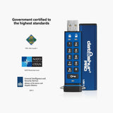 iStorage datAshur PRO 16 GB | Secure Flash Drive | FIPS 140-2 Level 3 Certified| NLNCSA DEP-V Certified | NATO Restricted Certified | PIN protected | Dust/Water Resistant