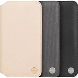 This stylish folio-style vegan leather wallet case can carry your cards and cash, while protecting your iPhone. With a simple flip, Overture turns into a convenient stand for watching videos and browsing the web.