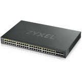 ZYXEL GS1920-48HPv2 48-Port Gigabit Smart Nebula Cloud Managed PoE Switch | 48 PoE+ Ports at 375W with 2 SFP Uplinks | TAA Compliant