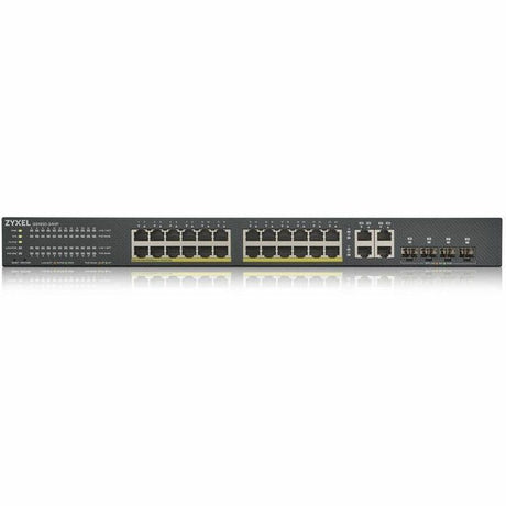 ZYXEL GS1920-24HPv2 24-Port Gigabit Smart Nebula Cloud Managed PoE Switch | 24 PoE+ Ports at 375W with 4 SFP Uplinks | TAA Compliant