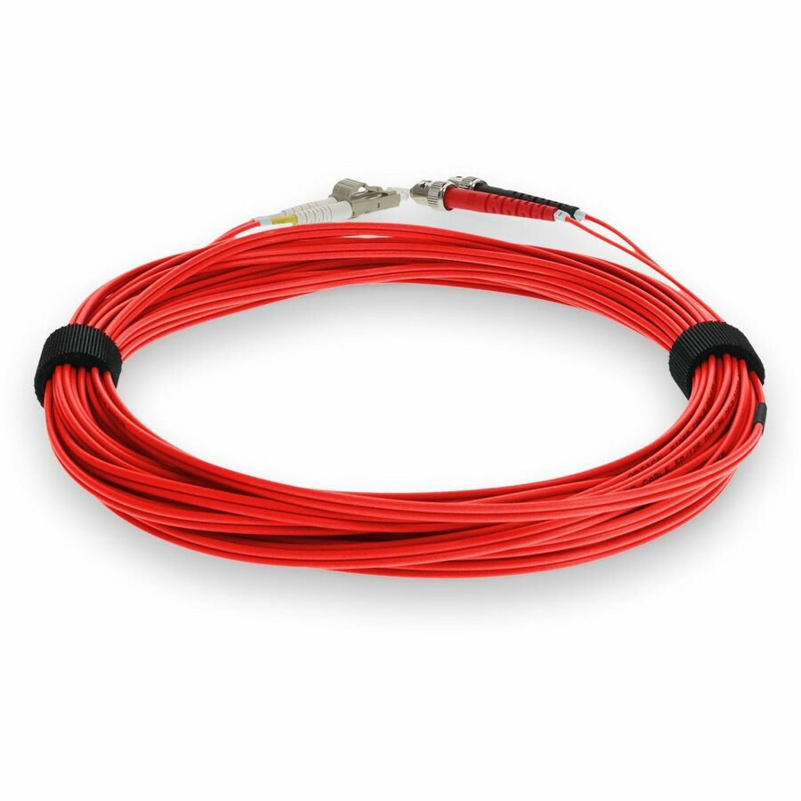AddOn 5m LC (Male) to ST (Male) Red OM4 Duplex Fiber OFNR (Riser-Rated) Patch Cable