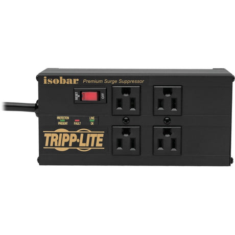 Eaton Tripp Lite Series Isobar 4-Outlet Surge Protector, 8 ft. (2.43 m) Cord, Right-Angle Plug, 3330 Joules, 2 USB Ports, Metal Housing