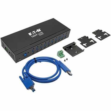 Eaton Tripp Lite Series 10-Port Industrial-Grade USB 3.x (5Gbps) Hub - 20 kV ESD Immunity, Metal Housing, Mountable