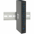 Eaton Tripp Lite Series 10-Port Industrial-Grade USB 3.x (5Gbps) Hub - 20 kV ESD Immunity, Metal Housing, Mountable