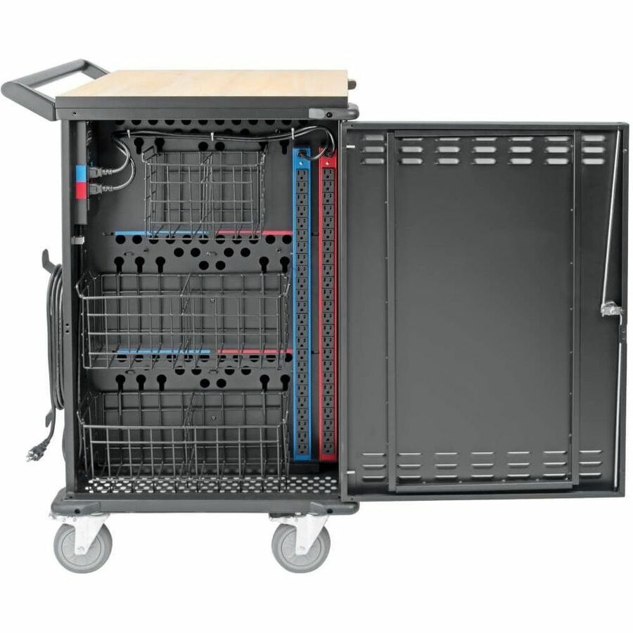 Eaton Tripp Lite Series 48-Device AC Mobile Charging Cart - Laptops and Chromebooks, 120V, NEMA 5-15P, 10 ft. (3.05 m) Cord, Black
