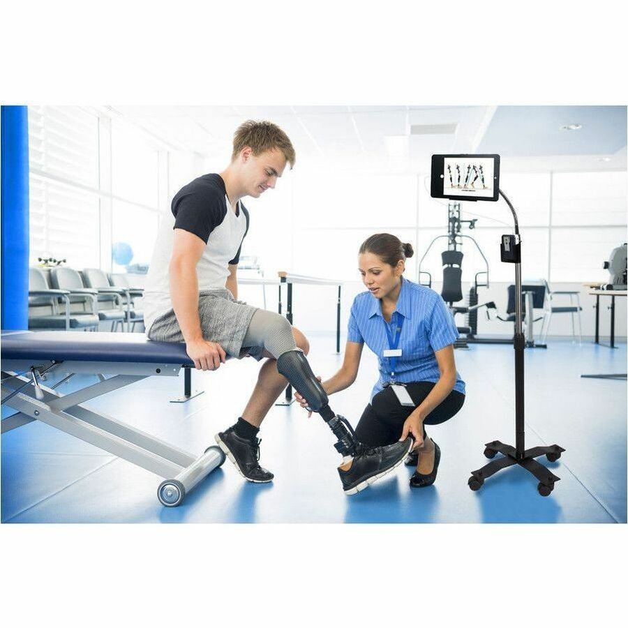 CTA Digital Compact Security Gooseneck Floor Stand for iPad (Gen. 5-6), iPad Pro 9.7, and iPad Air (Gen. 1-2)