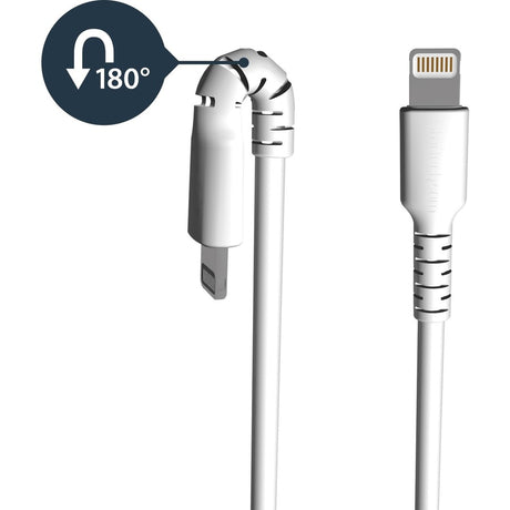 StarTech.com 3 foot/1m Durable White USB-A to Lightning Cable, Rugged Heavy Duty Charging/Sync Cable for Apple iPhone/iPad MFi Certified