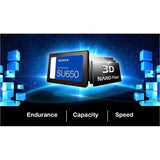 Adata Ultimate SU650 ASU650SS-120GT-R 120 GB Solid State Drive - 2.5" Internal - SATA (SATA/600) - Black