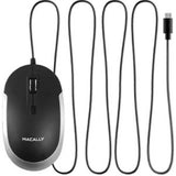 Macally USB-C Optical Quiet Click Mouse for Mac/PC Black & Space Gray