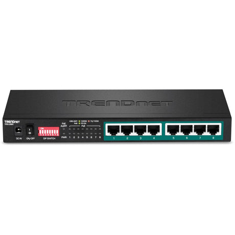 TRENDnet 8-Port Gigabit Long Range Poe+ Switch; TPE-LG80;65W Poe Budget; Ethernet/Network Switch; Long-Range Poe+ Extends Range Up to 200M (656 ft.); 16 Gbps Switching Capacity; Lifetime Protection