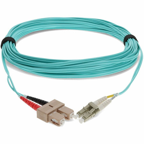 AddOn .3m LC (Male) to SC (Male) Aqua OM4 Duplex Fiber OFNR (Riser-Rated) Patch Cable