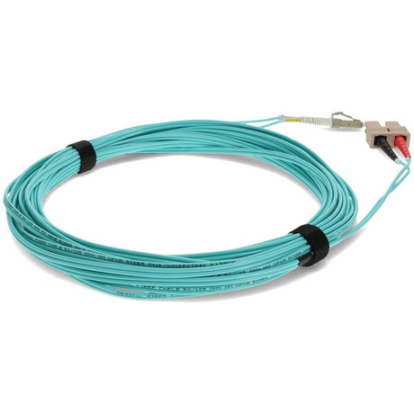 AddOn .3m LC (Male) to SC (Male) Aqua OM4 Duplex Fiber OFNR (Riser-Rated) Patch Cable