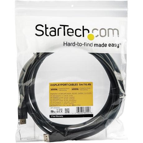 StarTech.com 5 m VESA Certified DisplayPort 1.4 Cable - 8K 60Hz HBR3 HDR - 16 ft Super UHD 4K 120Hz - DP to DP Video Monitor Cord M/M