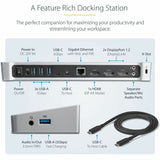 StarTech.com 4K USB-C Dock, Triple UHD 4K Monitor Docking Station, Mac & Windows, HDMI & DisplayPort, 100W PD, 5x USB 5Gbps Hub, TAA