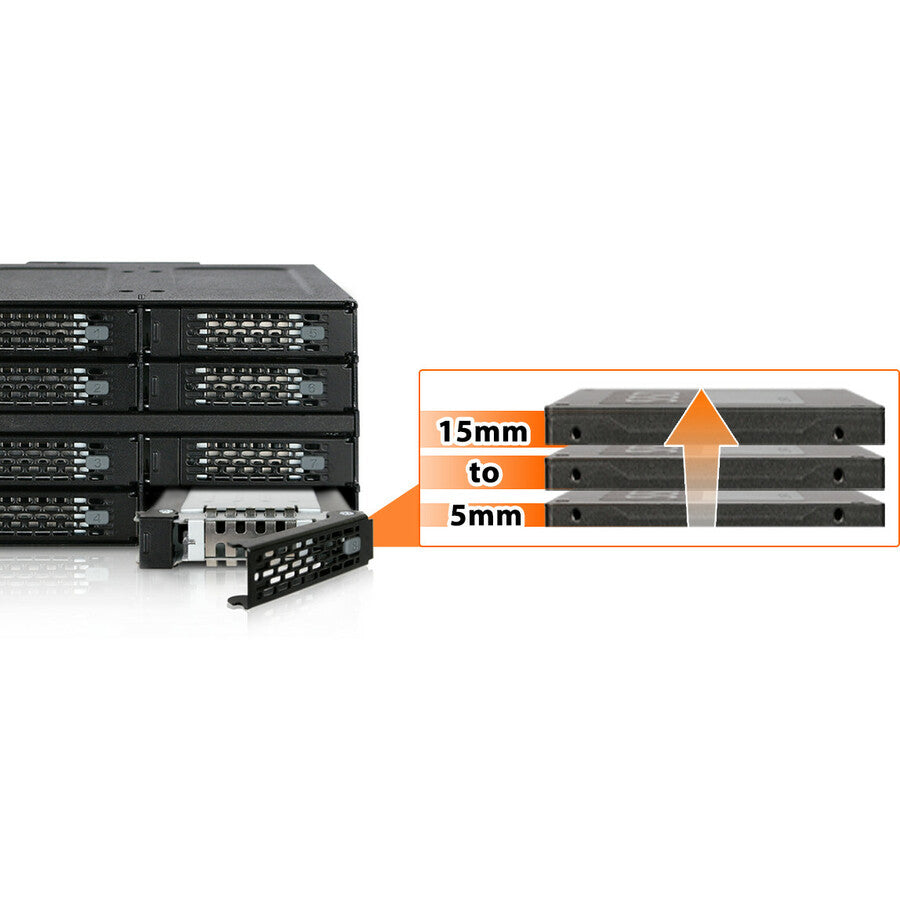 Icy Dock ToughArmor MB508SP-B Drive Enclosure for 5.25" - Mini-SAS HD Host Interface Internal - Black