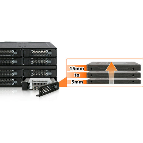 Icy Dock ToughArmor MB508SP-B Drive Enclosure for 5.25" - Mini-SAS HD Host Interface Internal - Black