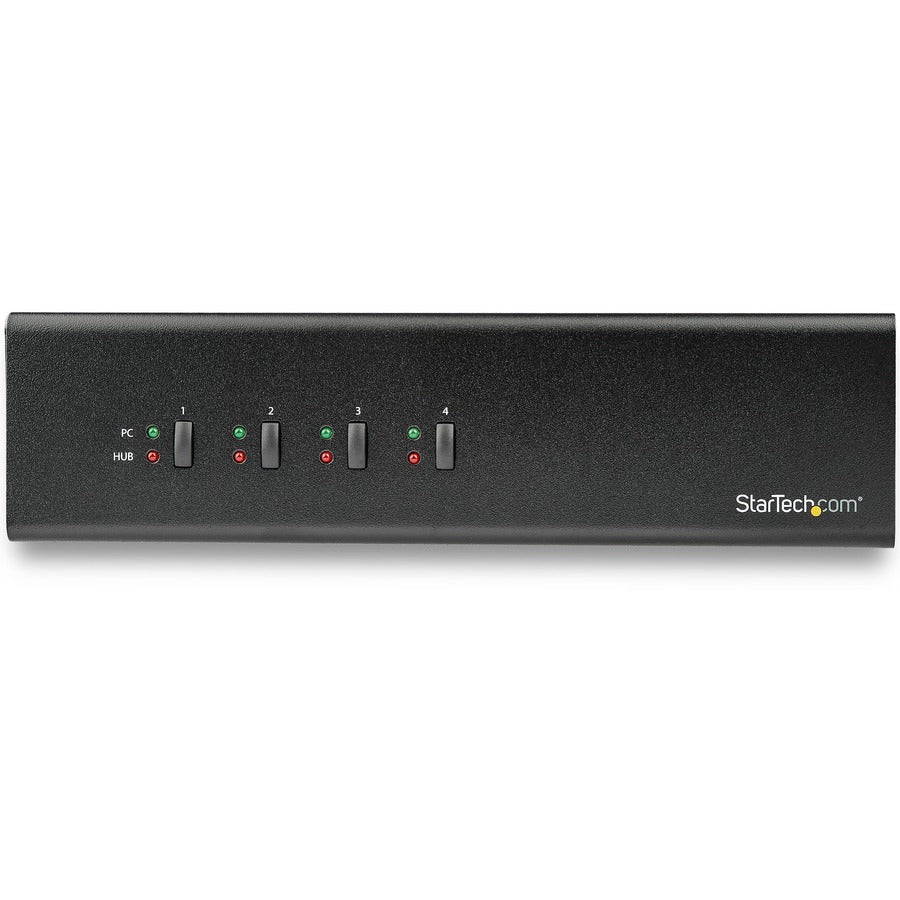 StarTech.com 4 Port Dual Monitor Dual Link DVI KVM Switch 1440p Dual Screen/View/ Display Compact USB KVM Switch w/USB 3.0 Hub & Audio TAA