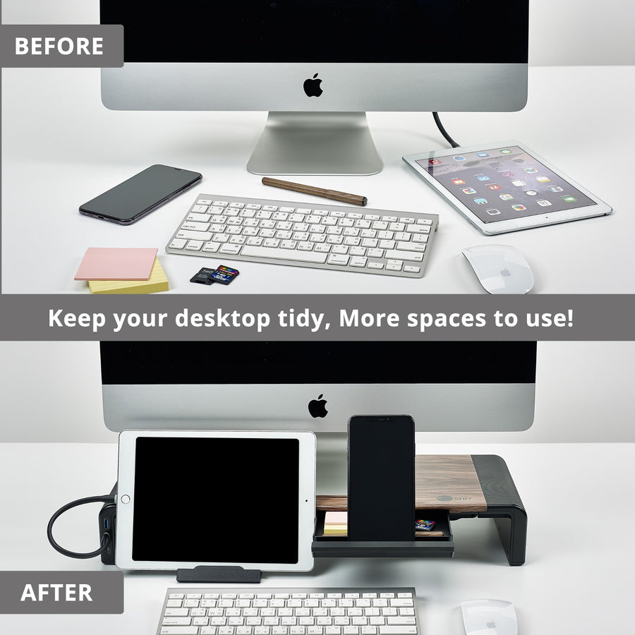 SIIG Stylish Foldable Monitor Stand with USB Hub