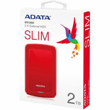 Adata HV300 2 TB Hard Drive - External - Red